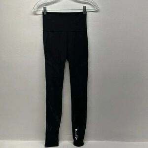 Lululemon Wunder Under Hi-Rise Tight Leggings Cut Out Mesh 28" Black Size 4
